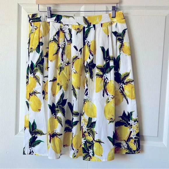 NWT Grace Karin Lemon Skirt pleated with pockets and flare A line size XL - Picture 3 of 3